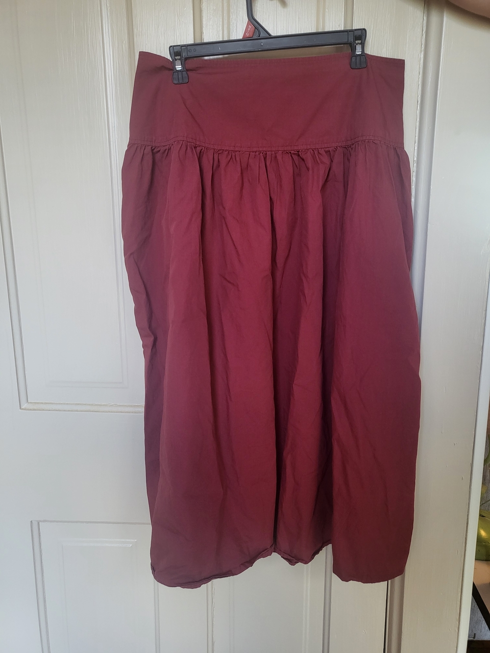 High-Waist Maxi Skirt in Deep Burgundy